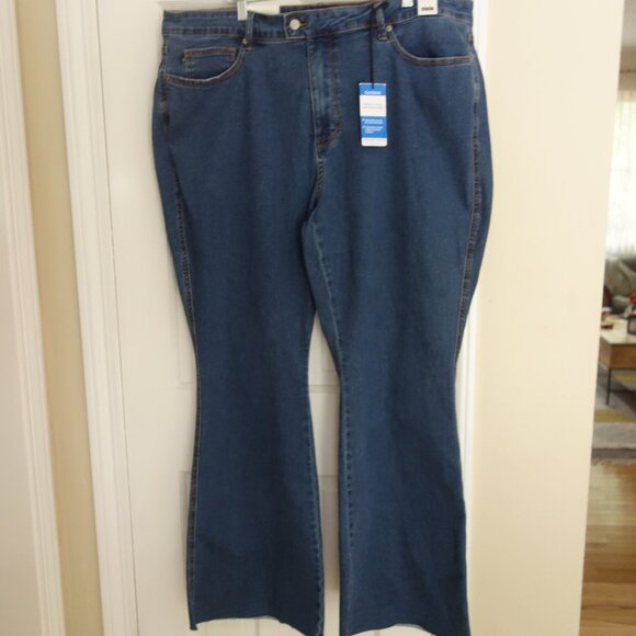 NWT JUDY BLUE High Waist #JB88611 Blue Denim Flaire Fray Hem Jeans – 24W - Picture 1 of 8